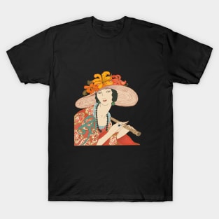 Lady in a hat (on black) T-Shirt